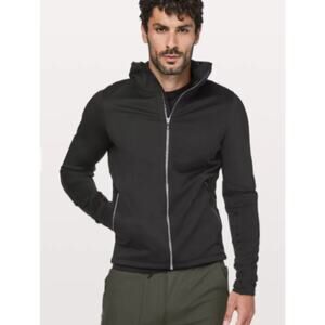 Lululemon Men's Fleece Back Soft Shell Jacket S Hoodie Full Zip Black Athleisure